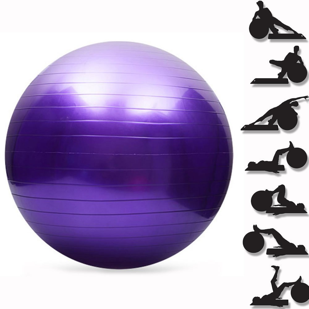 Bola de Pilates Yoga Funcional Lorben com Bomba Suporta até 150 Kg Roxo - 4