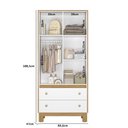 Ver imagem 2 de Guarda Roupa Roupeiro Infantil 2 Portas e 2 Gavetas Flora 5055 Branco Acetinado Qmovi