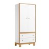 Guarda Roupa Roupeiro Infantil 2 Portas e 2 Gavetas Flora 5055 Branco Acetinado Qmovi - 3