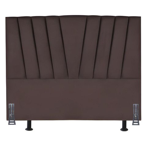 Cabeceira Cama Box King 195 Cm Joana em Corino com Frame Marrom