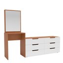 Ver imagem 2 de Cômoda Madrid 6 Gavetas com Espelho Branco/freijó - Politorno
