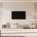 Ver imagem 1 de Rack Extensível Ripado com Painel TV 86 Polegadas Planejado 320x230cm Aruá CabeCasa MadeiraOriginals Off White
