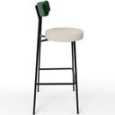Ver imagem 7 de Banqueta Alta Bar Cozinha Sala De Jantar Em Aço Milão L02 Facto Verde Musgo Linho Cru - Lyam Decor