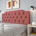 Ver imagem 1 de Cabeceira Painel Solteiro Estofada Capitonê 90cm Cama Box Fixação na Parede Capela:rosa