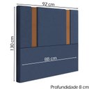 Ver imagem 4 de Cabeceira Solteiro 88 cm Veron Veludo Azul Soon