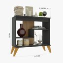 Ver imagem 4 de Aparador Multiuso 72cm com 2 Prateleiras com Pés de Madeira 6209 Cinza - Rede Móveis