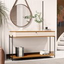 Ver imagem 2 de Aparador Buffet Sala Tucupí com 1 Gaveta e Pés de Metal Off White/nature/preto