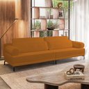 Ver imagem 1 de Sofá 4 Lugares Living 274cm Pé Ferro Romeu Bouclê K01 - D'Rossi Caramelo