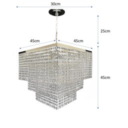 Lustre Pendente de Cristal Acrílico Alto Brilho 45x80 AC25 - 2 Lustre Pendente de Cristal Acrílico Alto Brilho 45x80 AC25 - 2