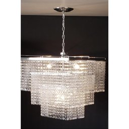 Lustre Pendente de Cristal Acrílico Alto Brilho 45x80 AC25 - 3 Lustre Pendente de Cristal Acrílico Alto Brilho 45x80 AC25 - 3