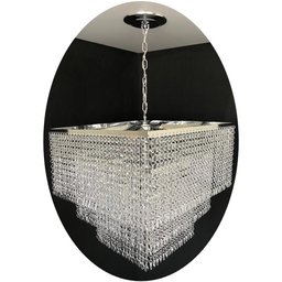 Lustre Pendente de Cristal Acrílico Alto Brilho 45x80 AC25 - 1 Lustre Pendente de Cristal Acrílico Alto Brilho 45x80 AC25 - 1