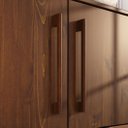 Ver imagem 6 de Aparador de Sala Minimalista Buffet 4 Prateleiras Madeira Castanho Tecca Idimex