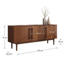 Ver imagem 4 de Aparador de Sala Minimalista Buffet 4 Prateleiras Madeira Castanho Tecca Idimex