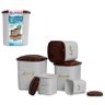 Conjunto 5 Potes Porta Mantimentos Arroz Açucar Café Farinha Feijão - 22549 - 1