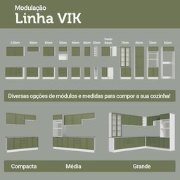 Armário de Cozinha Completa 270 Cm Vik Madesa 03 - 11