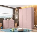 Ver imagem 2 de Quarto Infantil Bebê Pérola Cômoda e Guarda Roupa Rosê