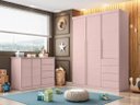 Ver imagem 2 de Quarto Infantil Bebê Pérola Cômoda e Guarda Roupa Rosê