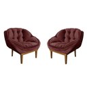 Ver imagem 2 de Kit 2 Poltronas Decorativa Marcela Veludo Marsala