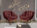 Ver imagem 1 de Kit 2 Poltronas Decorativa Marcela Veludo Marsala
