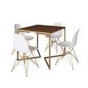 Ver imagem 6 de Mesa Jantar Industrial Quadrada 90cm Amêndoa Base V com 4 Cadeiras Eames Eiffel Brancas Base