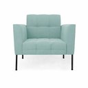 Ver imagem 3 de Poltrona Sala Decorativa Elisa Pé de Aço Lateral Preto Cotelê Ext/veludo Menta D03 - D’Rossi