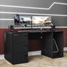 Mesa Gamer E Escritóro Xt Racer Home Politorno Preto/Prata - 1
