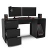 Mesa Gamer E Escritóro Xt Racer Home Politorno Preto/Prata - 3
