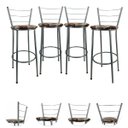 Ver imagem 1 de Kit 4 Banquetas Alta Prata Cozinha Gourmet Americana Balcão:marrom Floral