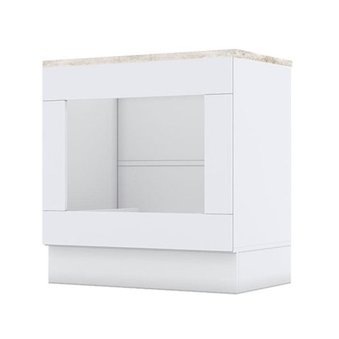 Balcão Forno de Embutir Americana Branco com Tampo para Cooktop Calcare – Henn