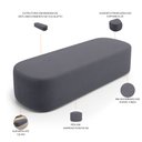 Ver imagem 6 de Cabeceira Cama Box Casal 140cm Lanna com Puff Recamier Doha W01 Suede Cinza - Lyam Decor