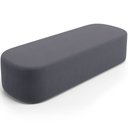 Ver imagem 2 de Cabeceira Cama Box Casal 140cm Lanna com Puff Recamier Doha W01 Suede Cinza - Lyam Decor