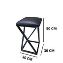Ver imagem 3 de Banqueta Moderna Estilo Industrial em Z com 50 Cm Altura Preto
