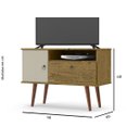 Ver imagem 4 de Rack Para TV 32 Polegadas Retrô com 2 Portas e Divisórias - Nature com Off White