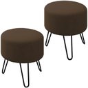 Ver imagem 1 de Kit 2 Puff Puf Para Sala Pes Metal Small Veludo SL 942 Peer