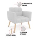 Ver imagem 7 de Kit 2 Poltronas Elisa Linho Cinza A05 Pés Palito Natural - D'Rossi
