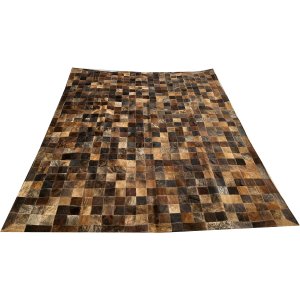 Tapete de couro marrom exótico 1,70x2,20 com borda