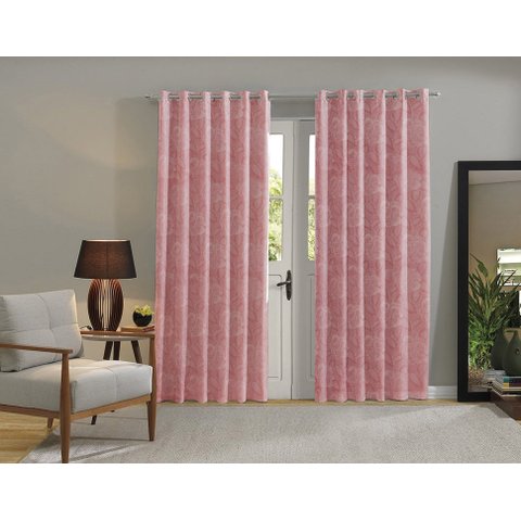 Cortina Jacquard Para Sala/quarto 200x180| Admirare:Rosé