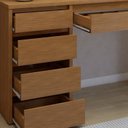 Ver mais imagens de Conjunto Escritório 2 Peças Escrivaninha Mesa Berlim e Cadeira Eames Base de Madeira Yescasa Marrom/Marrome/Branco