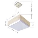 Ver imagem 2 de Lustre para Sala de Jantar Vivare Md-4402 Cúpula em Tecido 40x40cm Cor Rustico-bege Bivolt