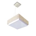 Ver imagem 1 de Lustre para Sala de Jantar Vivare Md-4402 Cúpula em Tecido 40x40cm Cor Rustico-bege Bivolt