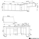 Ver imagem 4 de Armário de Cozinha Modulado de Canto 7 Peças Cp20 Balcão com Tampo Castanho/cinza - Lumil Lumil Móve