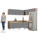 Ver imagem 5 de Armário de Cozinha Modulado de Canto 7 Peças Cp20 Balcão com Tampo Castanho/cinza - Lumil Lumil Móve