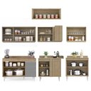 Ver imagem 6 de Armário de Cozinha Modulado de Canto 7 Peças Cp20 Balcão com Tampo Castanho/cinza - Lumil Lumil Móve