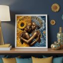 Ver imagem 1 de Quadro Oxum e Iemanjá 33x33cm Mold Branca Vidro