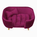 Ver imagem 3 de Poltrona Cama Pet Hanna Estofada Tecido Veludo Divini Decor:marsala