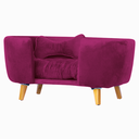 Ver imagem 1 de Poltrona Cama Pet Hanna Estofada Tecido Veludo Divini Decor:marsala