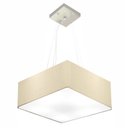 Ver imagem 1 de Lustre Pendente Quadrado Vivare Md-4196 Cúpula em Tecido 15/45x45cm - Bivolt - Algodão Crú - Bivolt