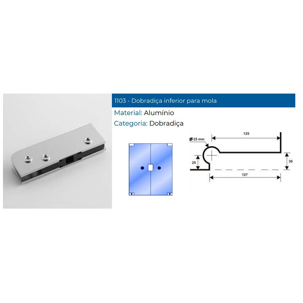 Kit Instalação 2 Folhas Alumínio Cromado Porta Pivotante Dupla Blindex Vidro Temperado Vidro/vidro S - 5