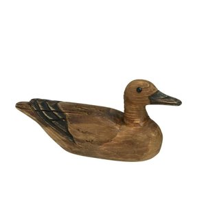 Escultura Decorativa Pato Madeira 15,5cm Espressione
