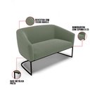 Ver imagem 3 de Sofá Namoradeira e 2 Poltronas Industrial Pto Stella Bouclê Menta D03 - D'Rossi